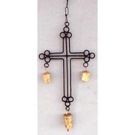 Metal Cross Wind Chime Case Pack 12metal 