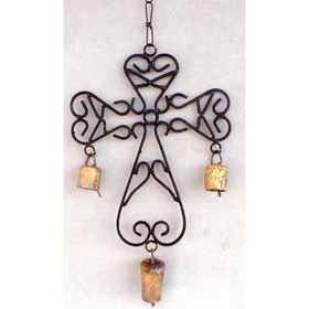 Metal Cross Wind Chime Case Pack 12