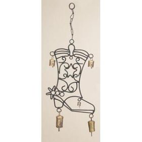 Metal Cowboy Boot Wind Chime Case Pack 6metal 