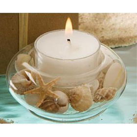 Glass Seashell Candleholder Case Pack 12