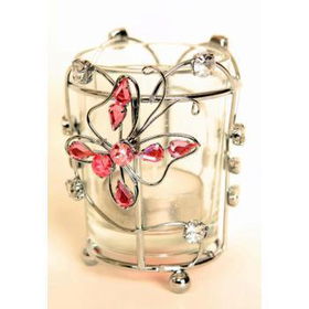 Jeweled Butterfly Metal Candle Cup Case Pack 12jeweled 