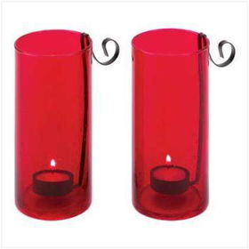 Red Hurricane Lanterns - Set of 2 Case Pack 1red 