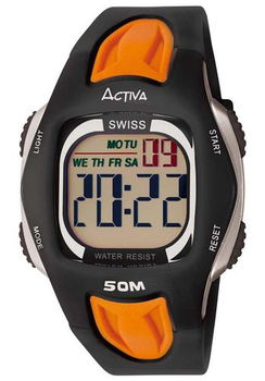 Men's Digital Multi-Function Black/Orange Rubbermen 