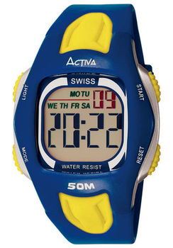 Men's Digital Multi-Function Blue & Yellow Rubbermen 
