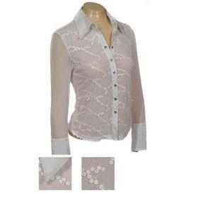 Ladies Long Sleeve Collared Button Up Top Case Pack 6ladies 