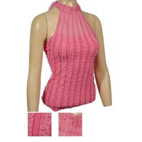 Ladies Halter Top w/Ruffles and Collar Case Pack 6ladies 