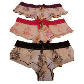 Icy Hot Floral Printed Cotton Boyshort with Lace Case Pack 12icy 