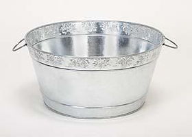 MTL EMBOSSED ICE BUCKET 20"W, 10"Hmtl 