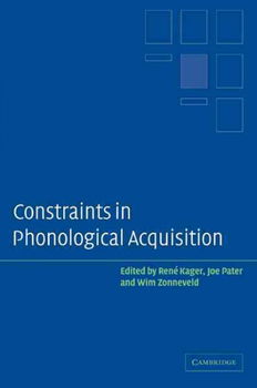 Constraints in Phonological Acquisitionconstraints 
