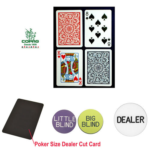 Copag Poker Size PLASTIC Playing Cards & Dealer Kitcopag 