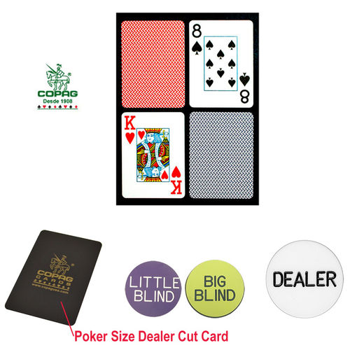 Copag&#8482; Poker Size PLASTIC Playing Cards & Dealer Kit