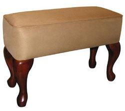 Bronze Micro Suede Small Bench With 10" Queen Ann Legs