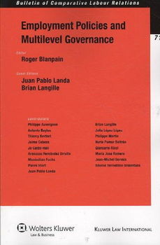 Employment Policies and Multilevel Governanceemployment 