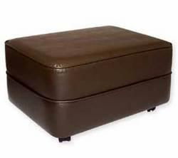 Walnut Vinyl Rectangle Non-storage Ottoman