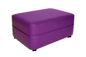 Purple Vinyl Rectangle non-storage ottomanpurple 