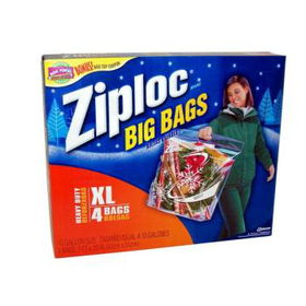 Ziploc 4 Pack XL Big Storage Bags Case Pack 8ziploc 