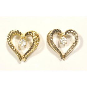 Heart Stud Pierced Earrings Case Pack 72