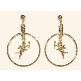 Cupid Hoop Dangle Pierced Earrings Case Pack 72