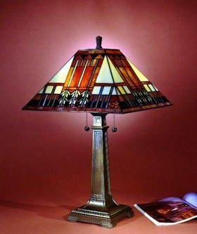 Tiffany and Mission-style Table Lamp