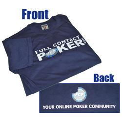 Navy Full Contact Poker T Shirt Large