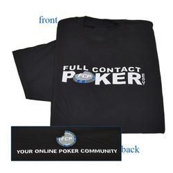 FullContactPoker.com Black Cotton T-Shirt- 2XL