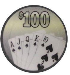 $100 Fan of Cards POKER CHIP