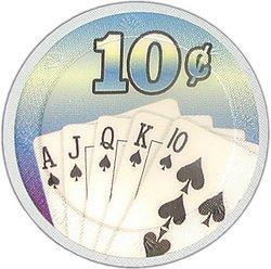 10 CENT Fan of Cards POKER CHIP