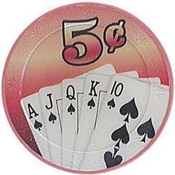 5 CENT Fan of Cards POKER CHIPcent 