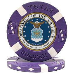 U.S. AIR FORCE Seal on Purple Big Slick Texas Hold&#39;em  Chip