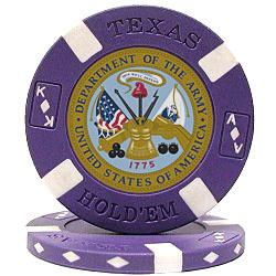 U.S. ARMY Seal on Purple Big Slick Texas Hold&#39;em Poker Chiparmy 
