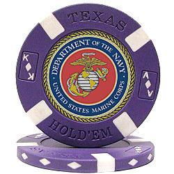 U.S. MARINES Seal on Purple Texas Hold&#39;em Poker Chipmarines 