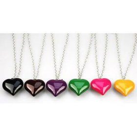 Ladies 30" Acrylic Heart With Chain Necklace Case Pack 12