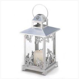 Silver Scrollwork Candle Lantern Case Pack 1silver 