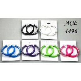 Ladies Acrylic Hoop Earrings Case Pack 12