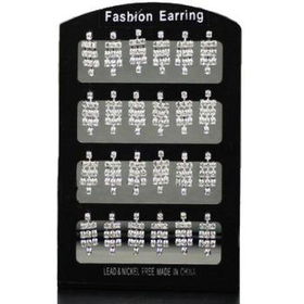 Ladies 3 Line Rhinestone Earrings Case Pack 12ladies 