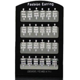 Ladies 3 Line Rhinestone Earrings Case Pack 12