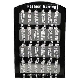 Ladies 2 Line Rhinestone Earrings Case Pack 12ladies 