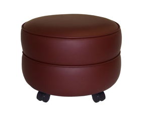 Brick Vinyl Round Non-storage Ottomanbrick 