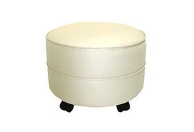 Round Almond Microsuede Non-storage Ottoman