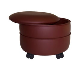 Brick Vinyl Round Storage Ottoman