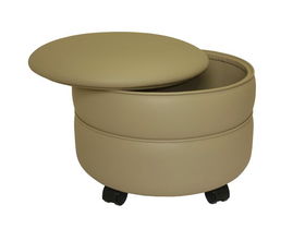 Cobblestone Vinyl Round Storage Ottoman