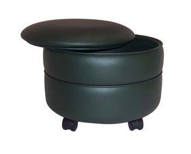 Hunter Vinyl Round Storage Ottoman