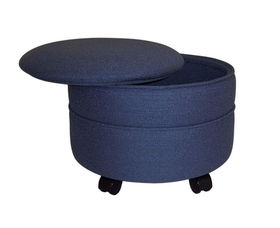 Blue Sky Fabric Round Storage Ottoman