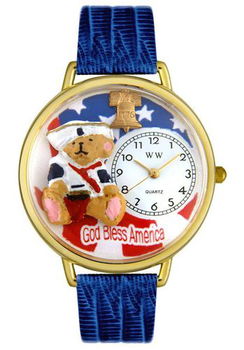 Patriotic Teddy Bear Theme Blue Leatherpatriotic 
