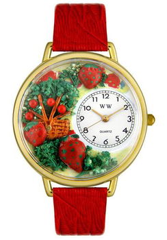 Women's Strawberries Theme Red Leatherwomen 