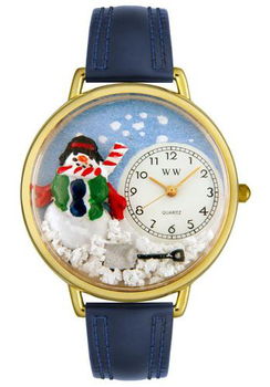 Christmas Snowman Theme Dark Blue Leatherchristmas 