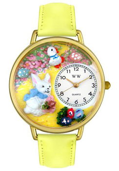 Women's Easter Bunny Theme Green Yellow Leatherwomen 