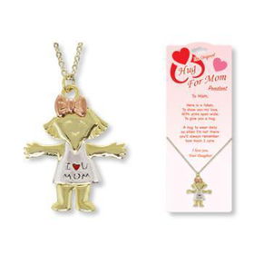 Hugs for Mom Girl Pendant Case Pack 3hugs 