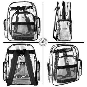 Clear Black Backpack Bookbag Case Pack 20