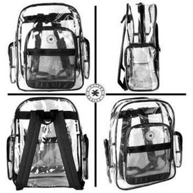 Clear Black Backpack Bookbag Case Pack 20black 